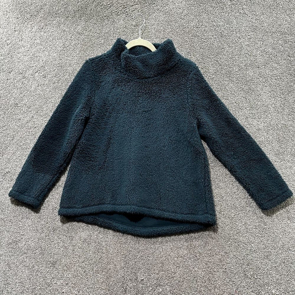 LOFT‎ Teddy Pullover Sweater Medium Petite Green Long Sleeve Mock Neck Casual